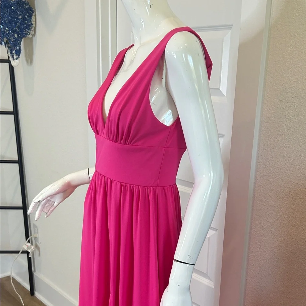 Ever Pretty Fuchsia Deep V-Neck Maxi Dress size S - Picture 3 of 8